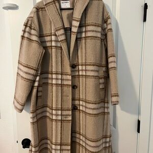 Old Navy Women's Tan Plaid Coat